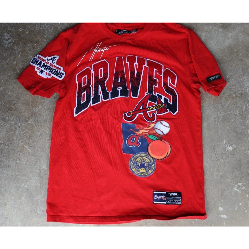 Pro Standard Atlanta Braves 2021 World Series Champions T Shirt XS MLB Red